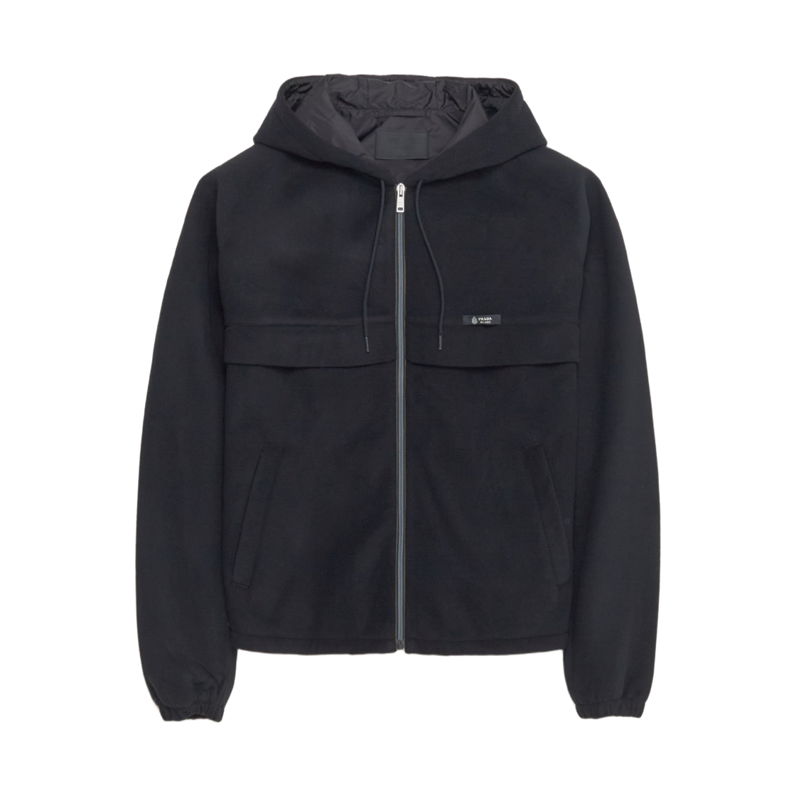 SGD072-18XO-F0002 Prada Hooded Technical Fabric Blouson Jacket Black