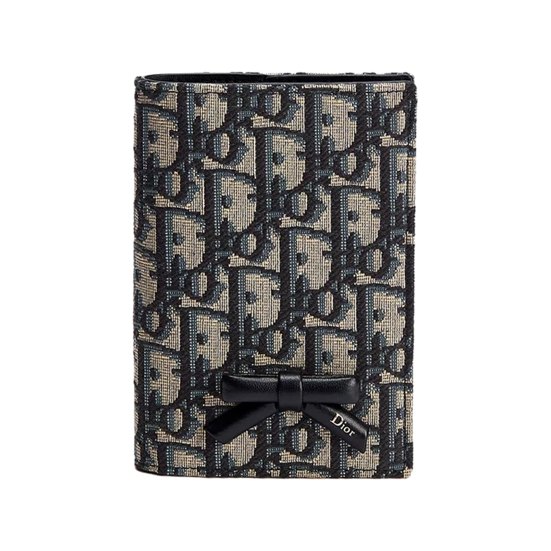 S2505OUQY-M928 Dior Oblique Bow Passport Cover Dior Oblique Jacquard Blue