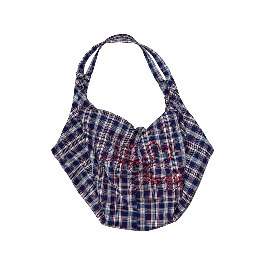 스컬프터 플레이드 빅 호보백 네이비(Sculptor Plaid Big Hobo Bag Navy)
