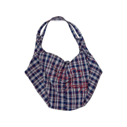 Sculptor Plaid Big Hobo Bag Navy