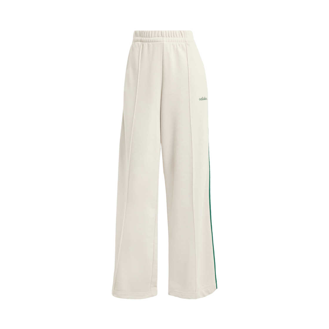 JZ0192 (W) Adidas Seasonal Essentials Colorpop Graphic Pants Beige Collegiate Green - KR Sizing