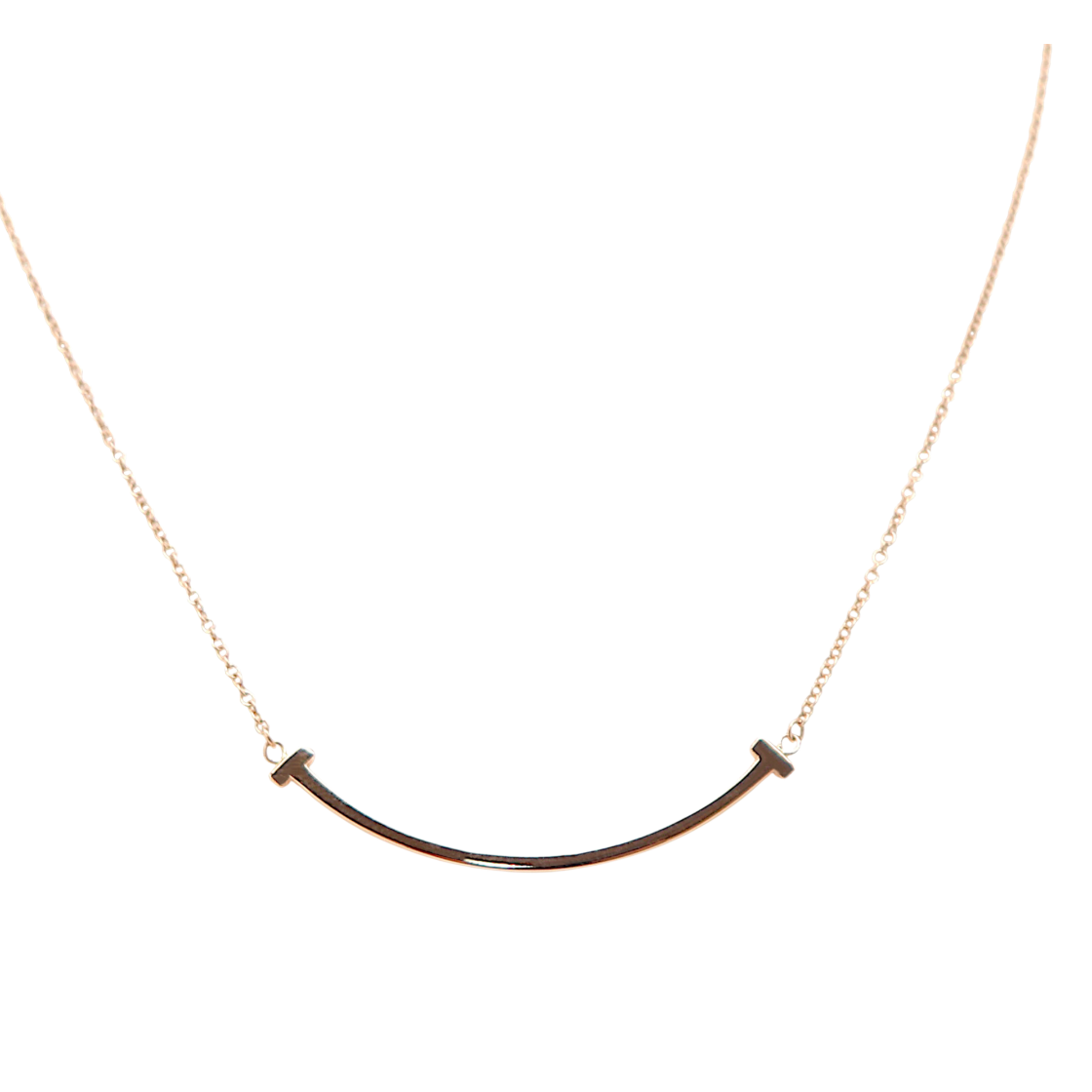 ITRBRKVT9IAB Tiffany & Co. T Smile Necklace Small Rose Gold