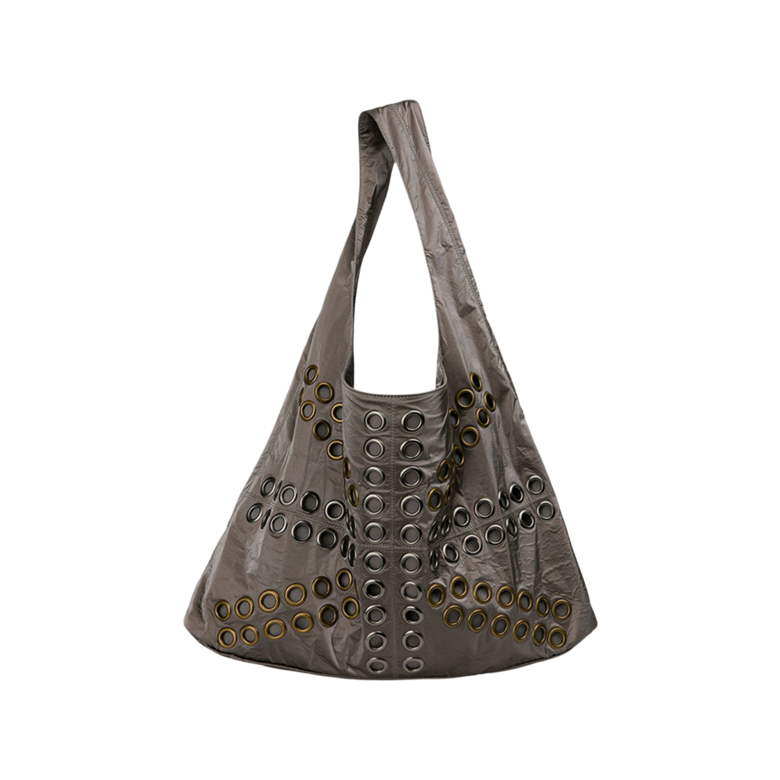 SC25S502CH Sculptor Stud Metallic Hobo Bag Gun Metal