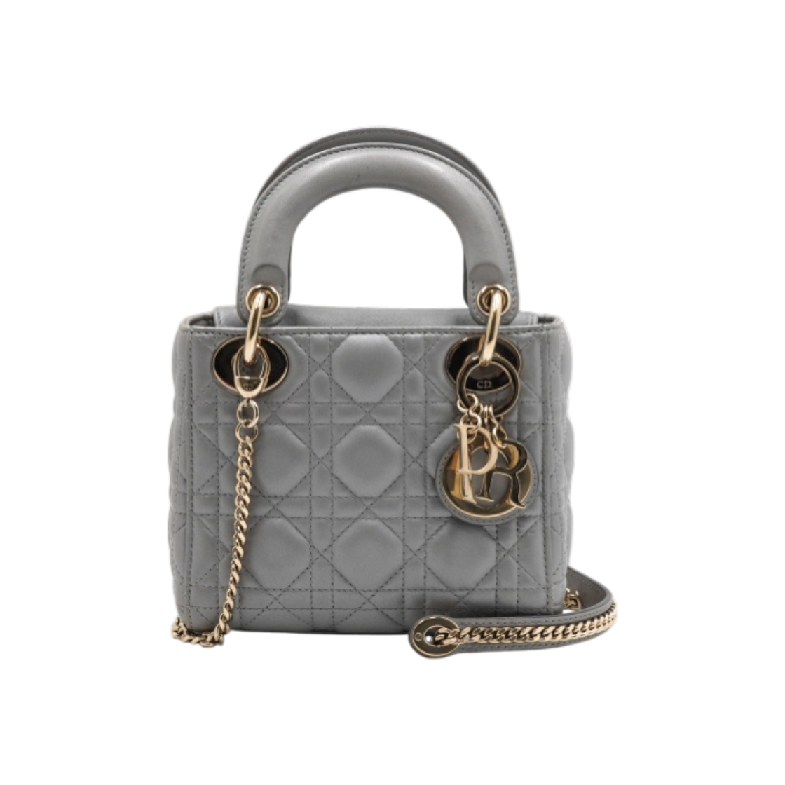 디올 M0505OCAL 그레이 레이디디올 미니 토트백 겸 금장체인 숄더백 크로스백aa61040(Dior M0505OCAL Lady Dior Mini Tote Bag in Gray with Gold Chain Shoulder Strap)