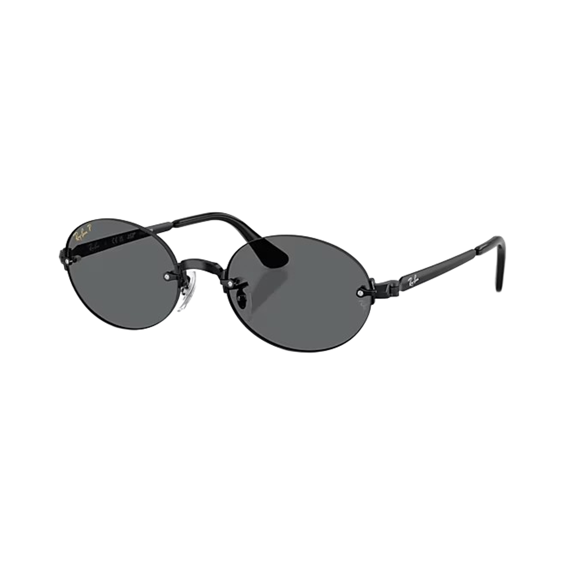 RB3929-002/81 Ray-Ban x A$AP Rocky Sunglasses Polished Black Frame Dark Grey Polarized Lenses Adjustable Nosepads