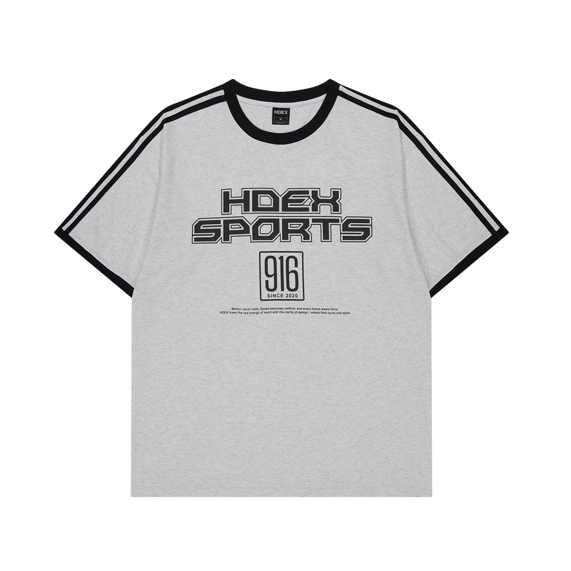 H3AM1ULTS08MWH HDEX Free Ringer Over Fit Short Sleeve Melange White