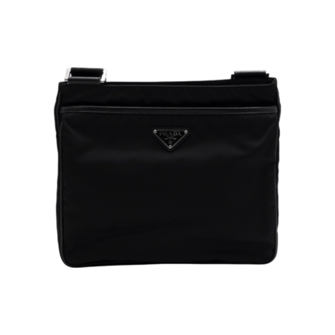 ITCRG3O43VH9 Prada Black Re-Nylon Saffiano Triangle Logo Messenger Shoulder Bag