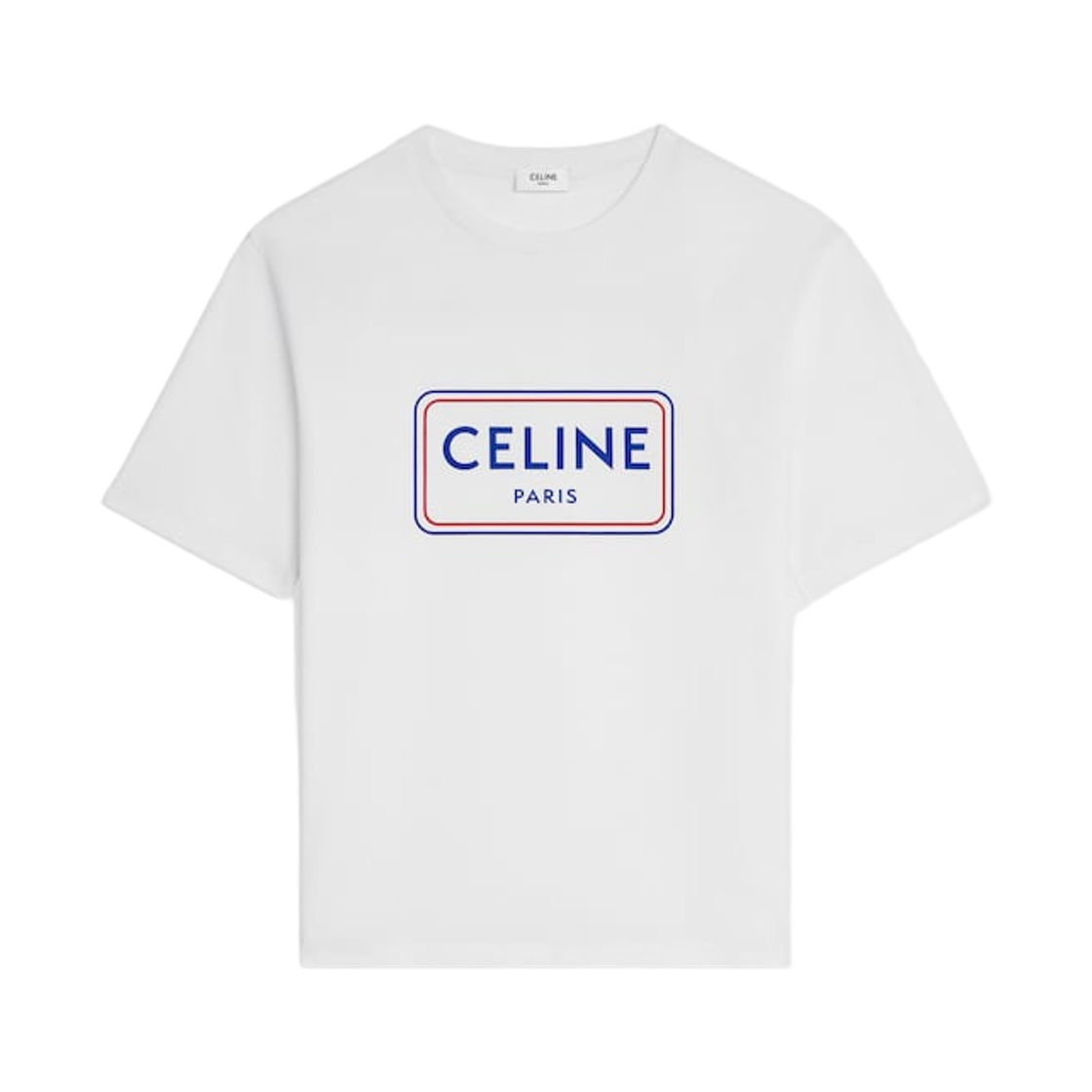 RX0IA507Z-GHJ4 (W) Celine Loose T-Shirt in Cotton Jersey Optic White Red