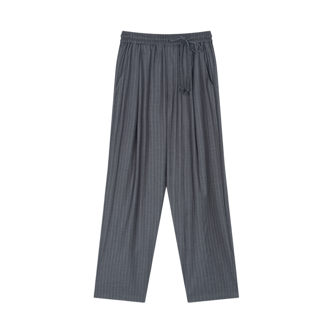 호노 리포트 릴렉스드 밴딩 트라우저 차콜 스트라이프(Hono Report Relaxed Banding Trousers Charcoal Stripe)