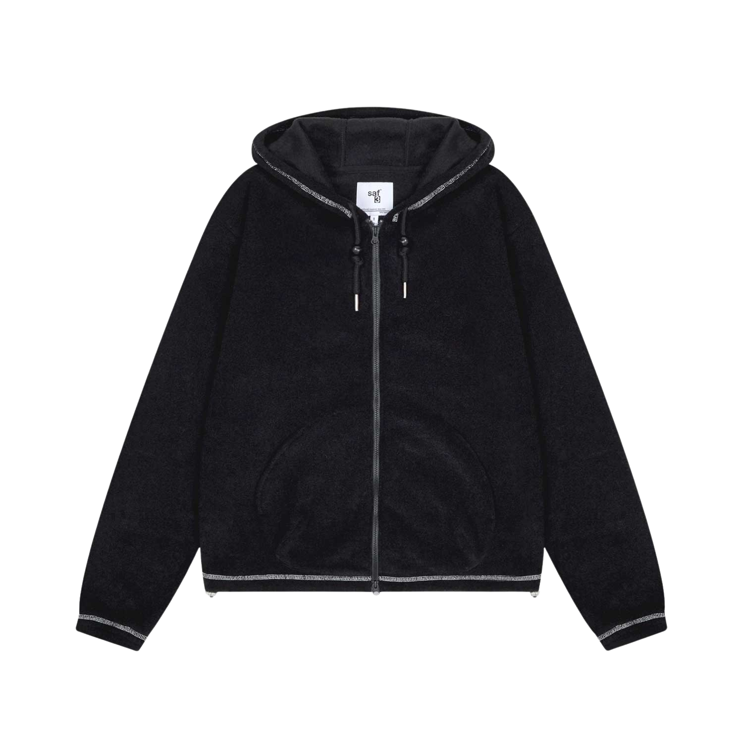 사파리스팟 저니 라운드 포켓 집 업 후디 블랙(Safarispot Journey Round Pocket Zip Up Hoodie Black)