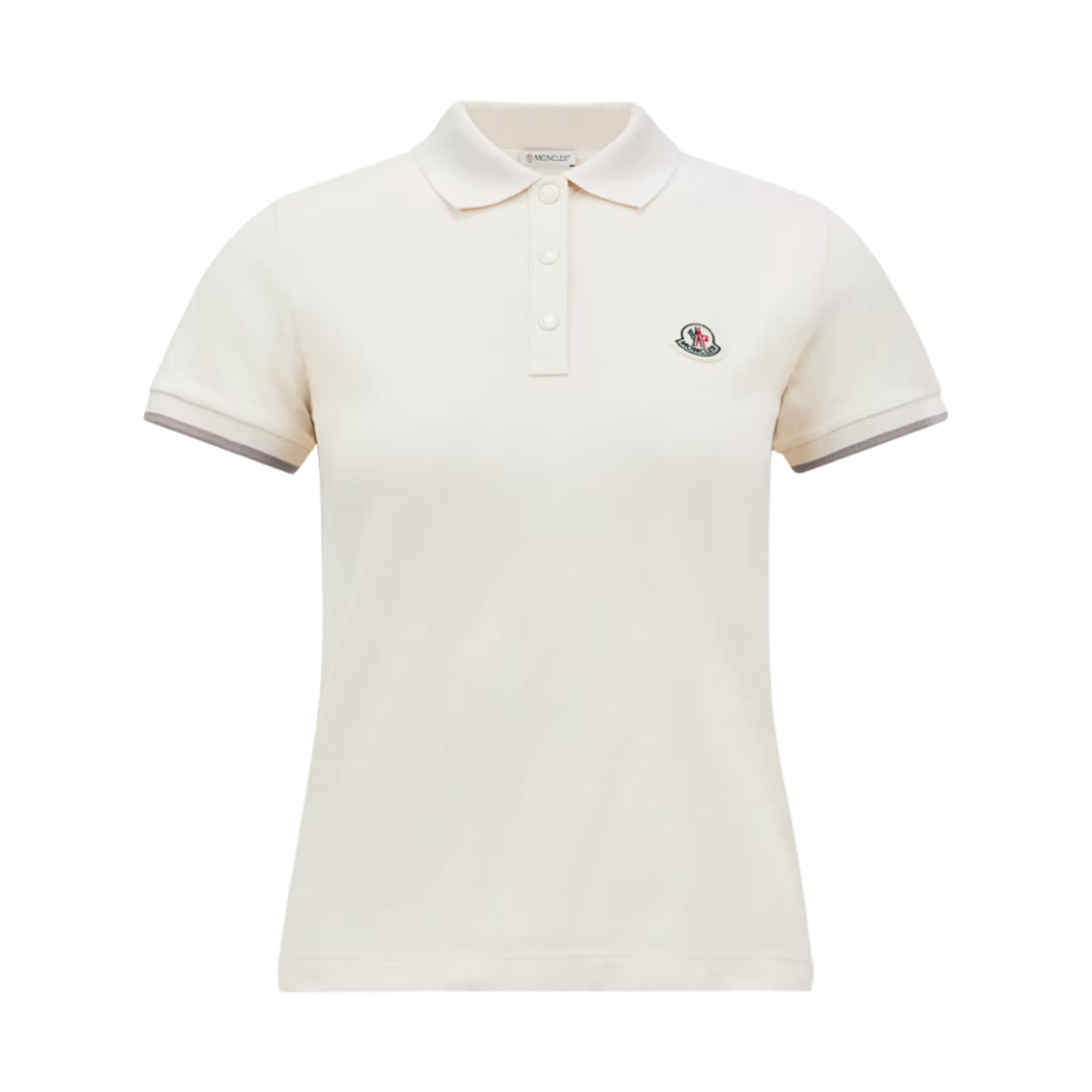 (W) 몽클레르 로고 코튼 피케 폴로 셔츠 화이트 - 26SS((W) Moncler Logo Cotton Piquet Polo Shirt White - 26SS)