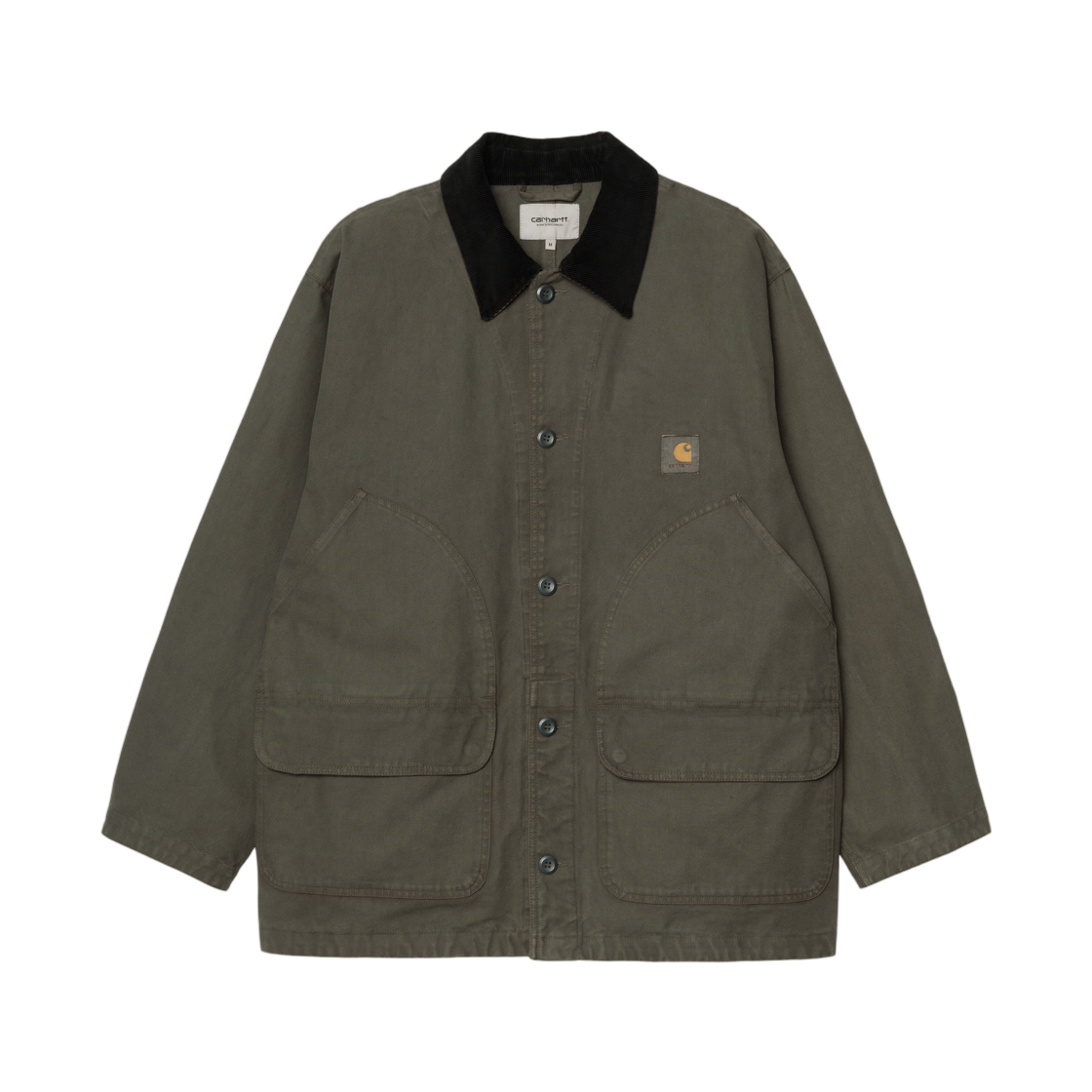 I036983-3MX-GD Carhartt WIP Prescott Coat Oxide Green Black Garment Dyed