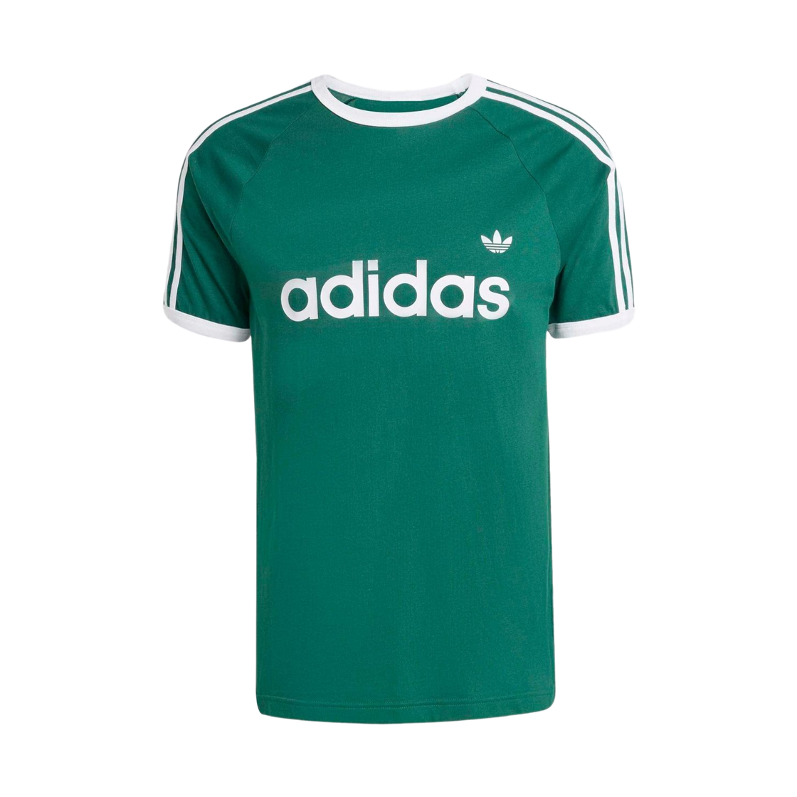 KF0415 Adidas Originals 3-Stripe Slim Ringer T-Shirt Collegiate Green - KR Sizing
