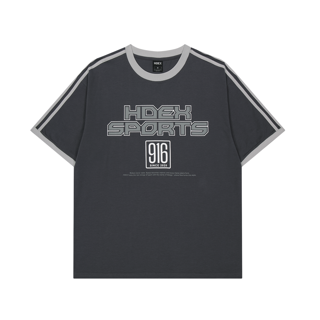 H3AM1ULTS080CH HDEX Free Ringer Over Fit Short Sleeve Charcoal