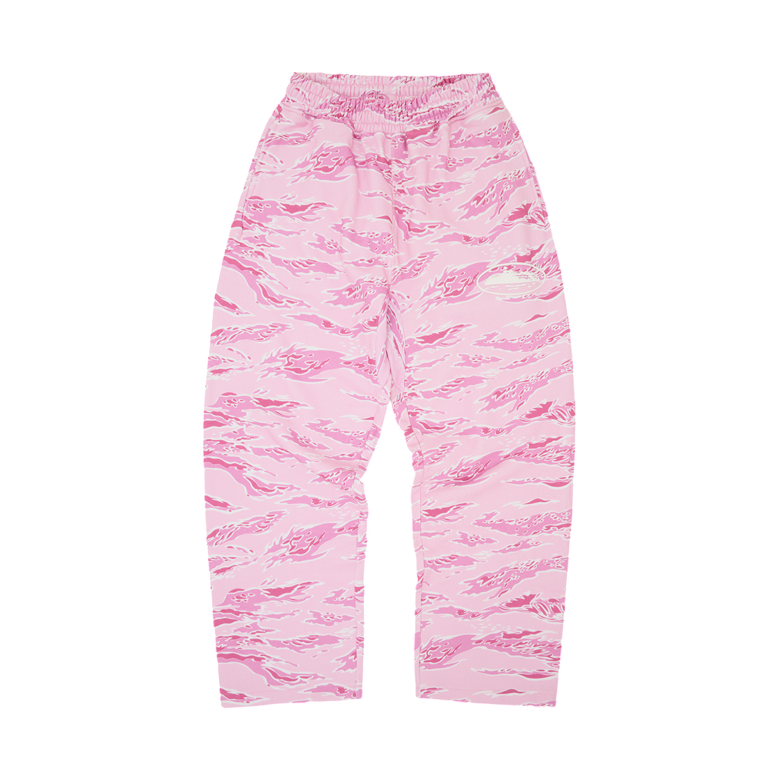 - Corteiz Island Puff Print Open Hem Sweatpant Pink Tiger Camo