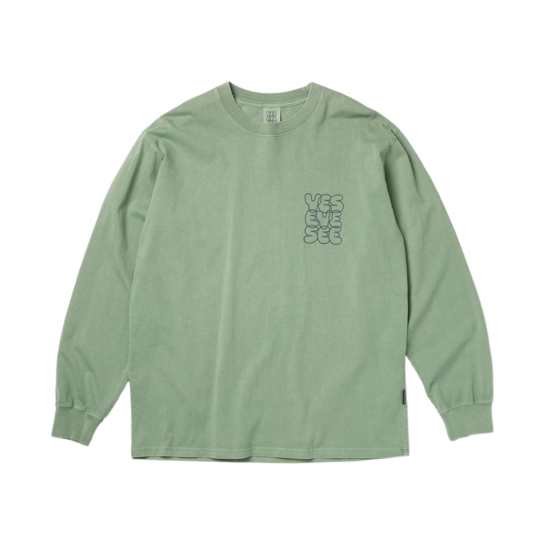 [더블적립] 예스아이씨 피그먼트 씨로고 롱슬리브 그린