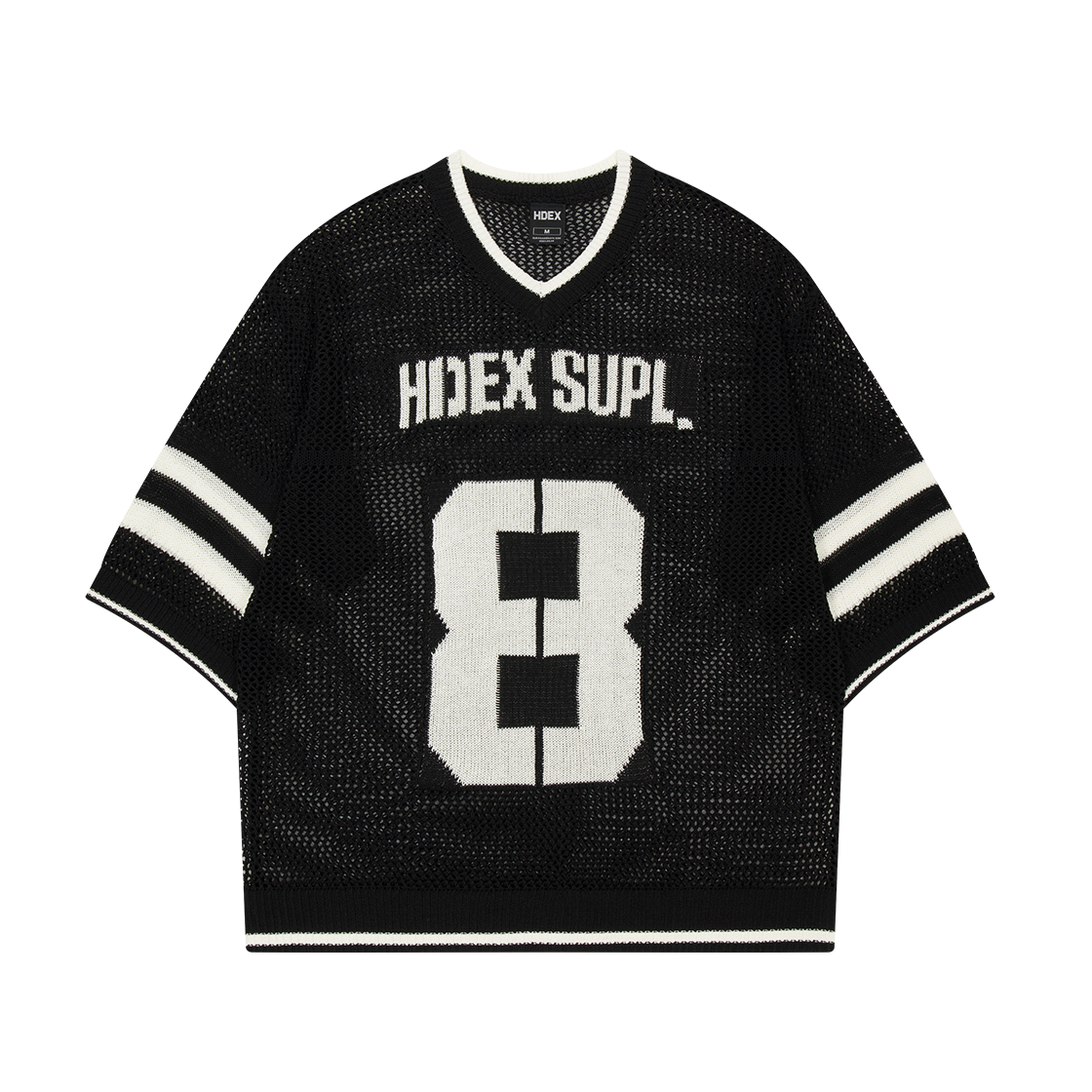 에이치덱스 넘버8 피쉬네트 럭비 니트 블랙(HDEX Number 8 Fishnet Rugby Knit Black)
