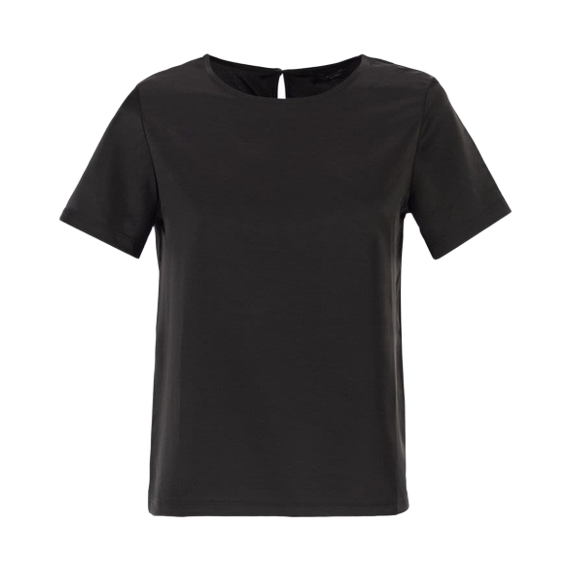 (W) 위켄드 막스마라 조나 사틴 저지 티셔츠 블랙((W) Weekend Max Mara Zona Satin Jersey T-Shirt Black)