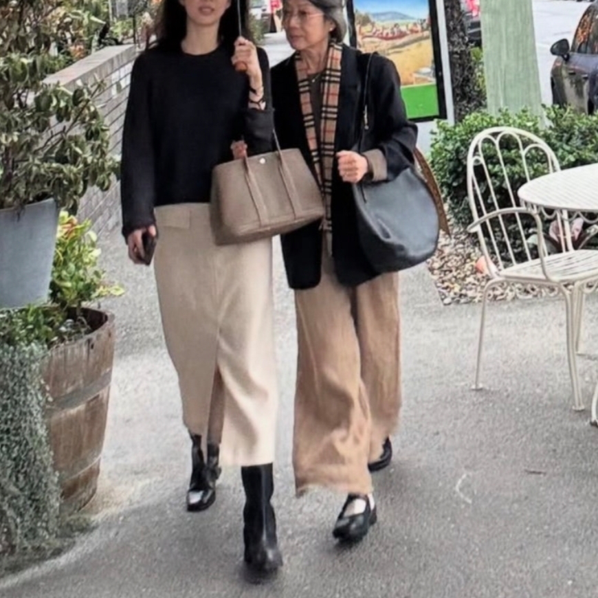 Hermes Garden Party 30 Bag Negonda & Palladium Beige Marfa 착용 스타일