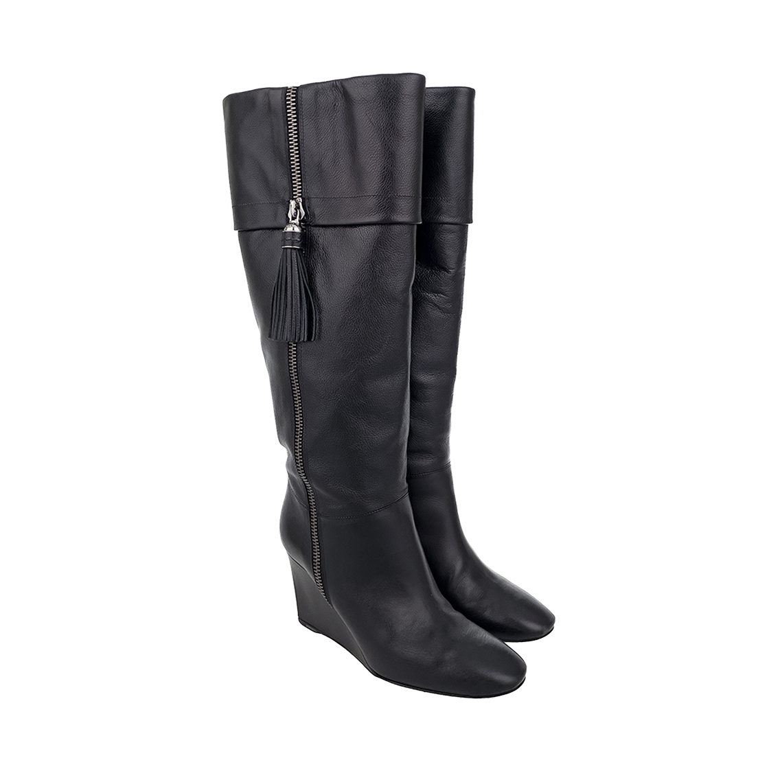 IT5I3CANQ7HT Dior Pom Pom Wedge High Boots 37 Black