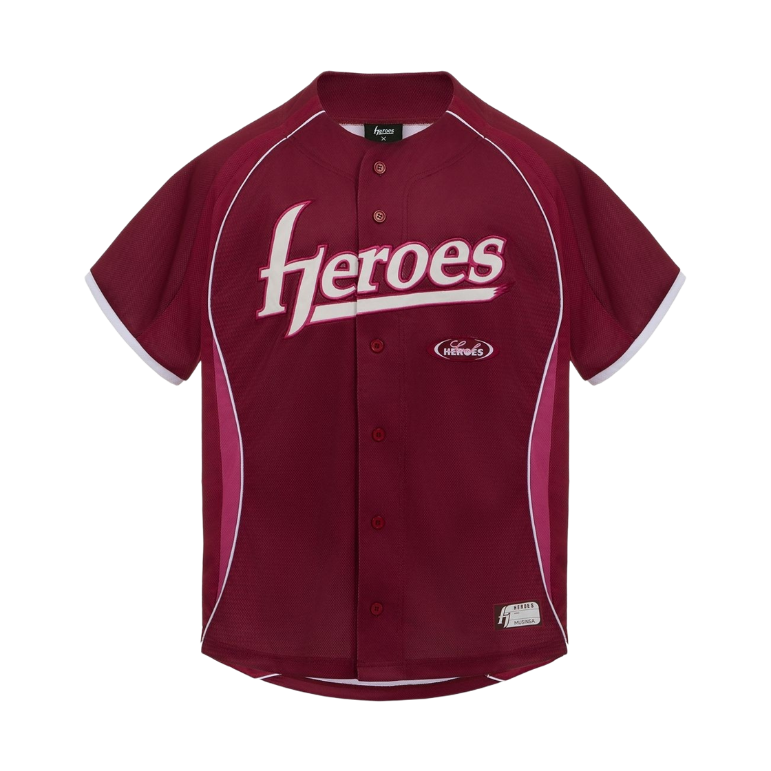 키움 히어로즈 x 무신사 26 베이스볼 저지 버건디 (논 마킹 버전)(Kiwoom Heroes x Musinsa 26 Baseball Jersey Burgundy (Non Marking Ver.))