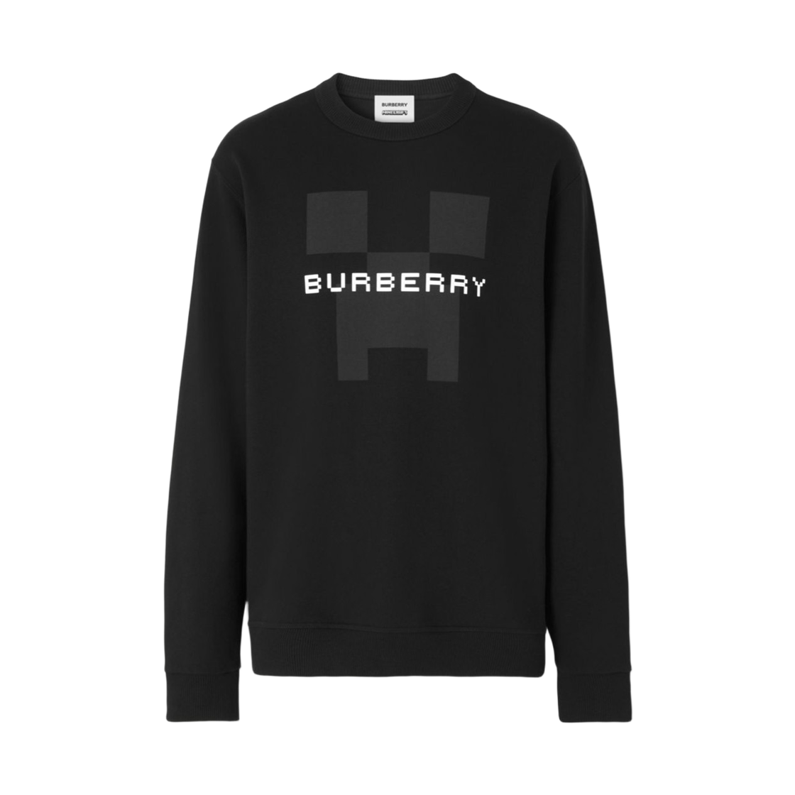 버버리 x 마인크래프트 로고 프린트 코튼 스웨트셔츠 블랙(Burberry x Minecraft Logo Print Cotton Sweatshirt Black) - 1