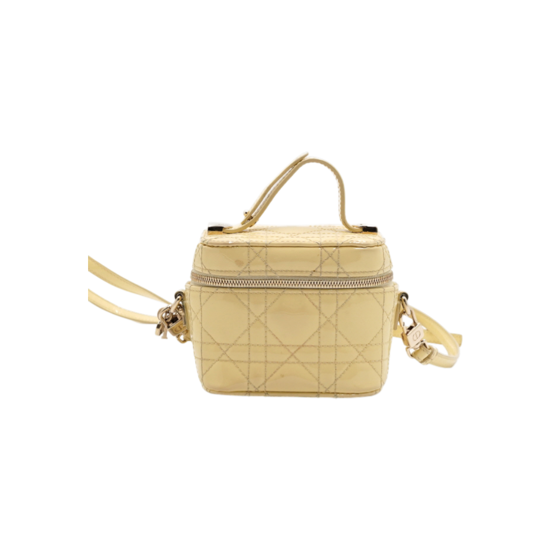 ITC4NVRPL32L Dior S0935ONMJ Yellow Patent Cannage Vanity Micro Shoulder Bag & Crossbody