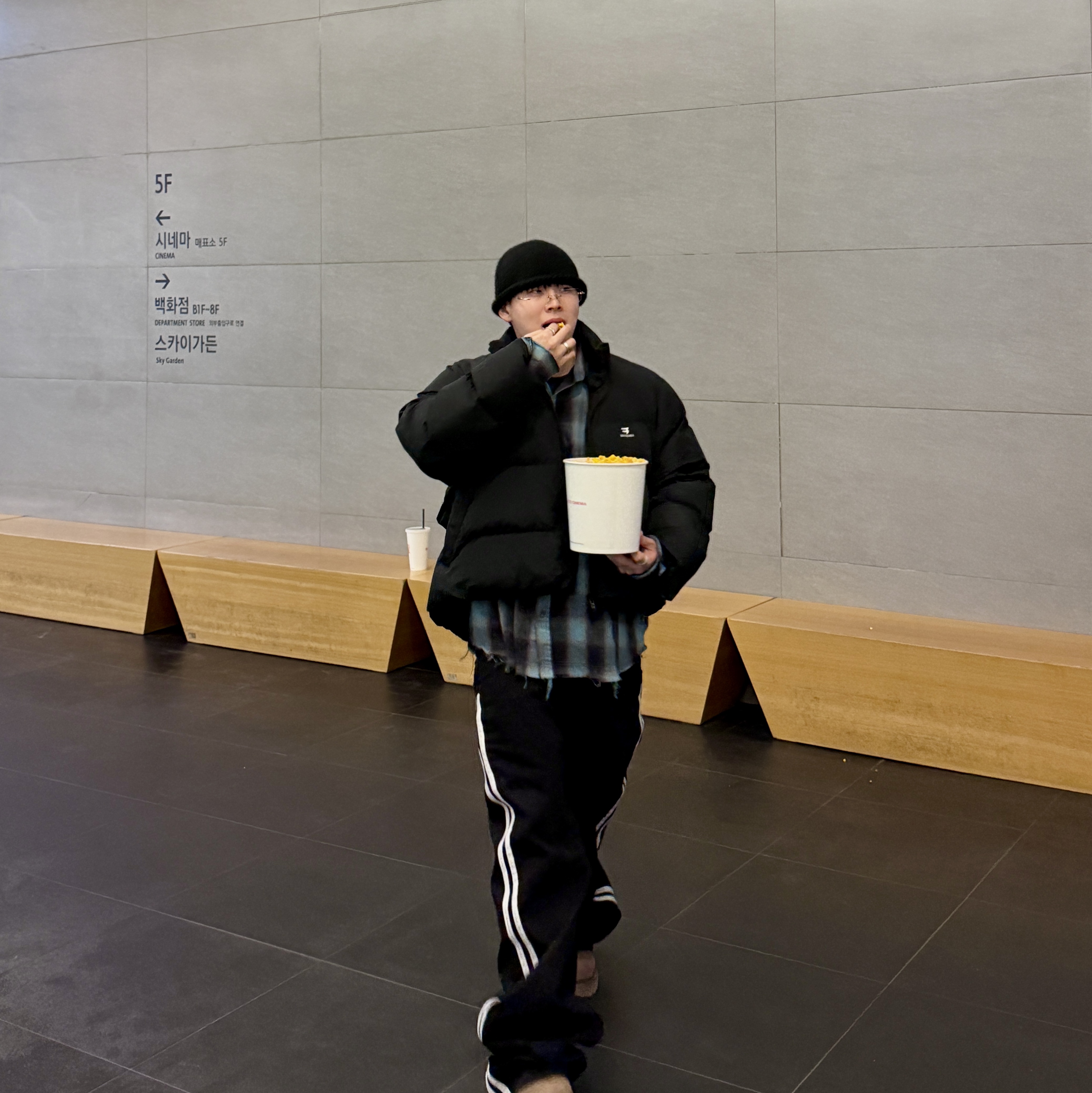 Nonnod Flexible String Check Shirt Aqua Ash 착용 스타일 - 2