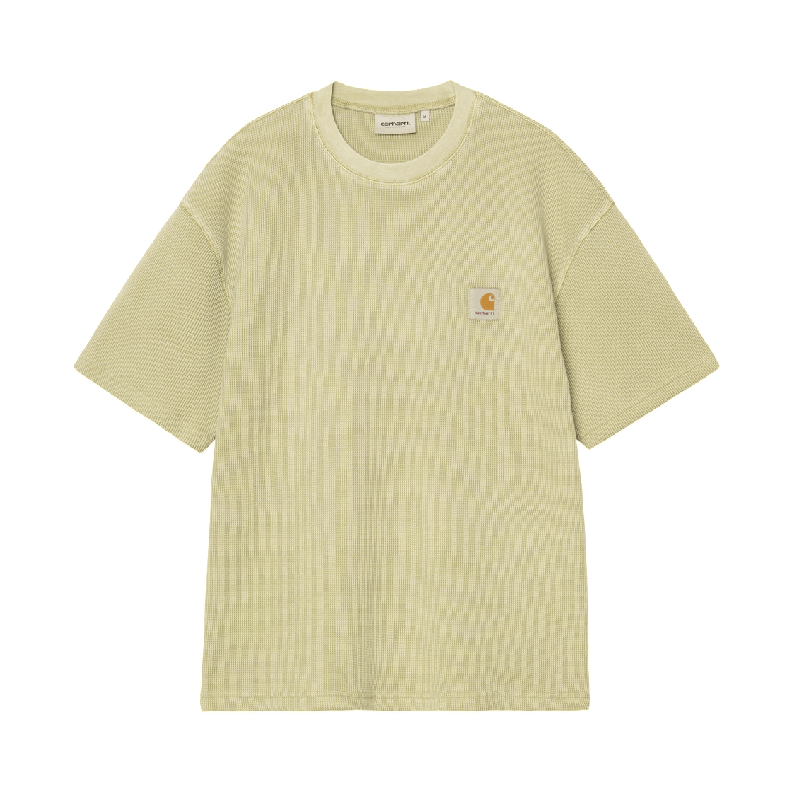 I036185-3IE-GD Carhartt WIP S/S Nelson Waffle T-Shirt Gentle Green Garment Dyed