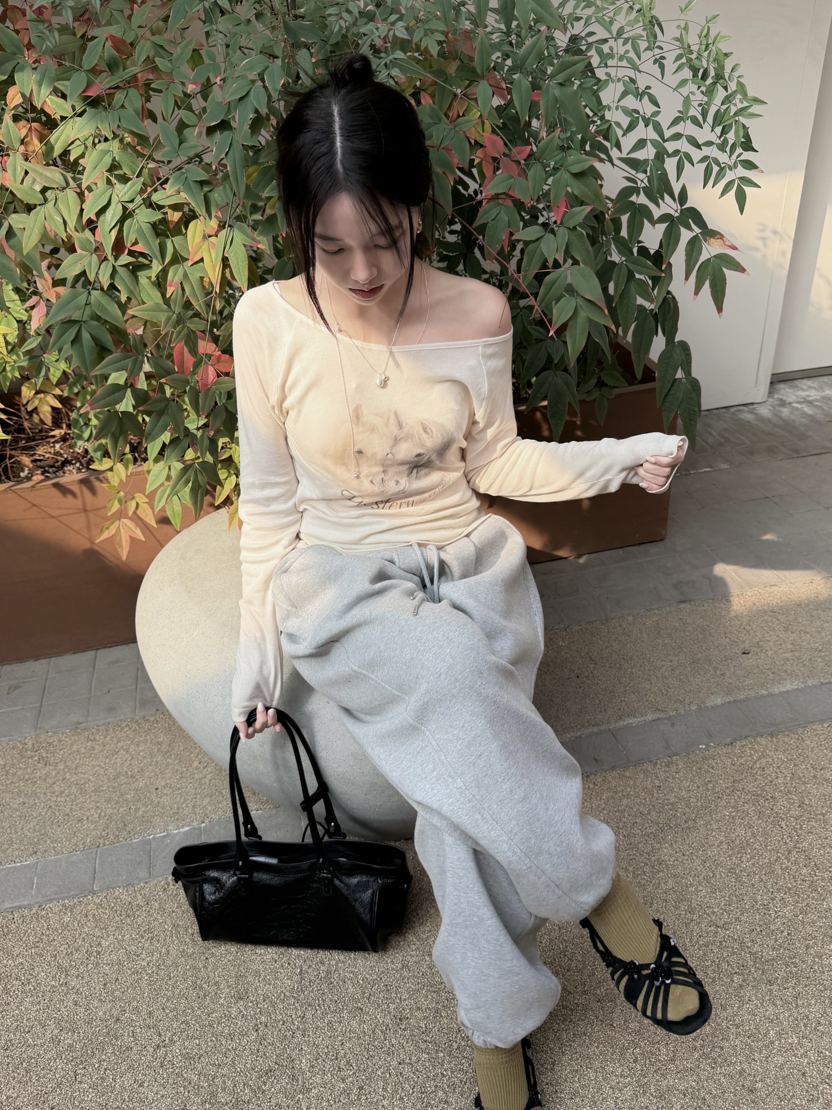 Undermycar Mu.03 Anti Fxxking Logo Play Oversized Sweat Jogger Melange Gray ์ฐฉ์ฉ ์คํ์ผ - 6