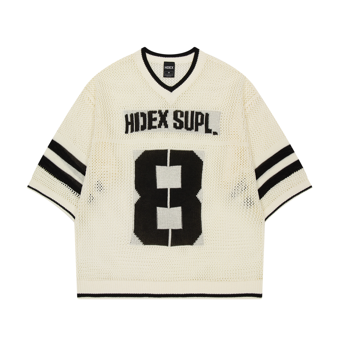 H3AM1ULKN030WH HDEX Number 8 Fishnet Rugby Knit White
