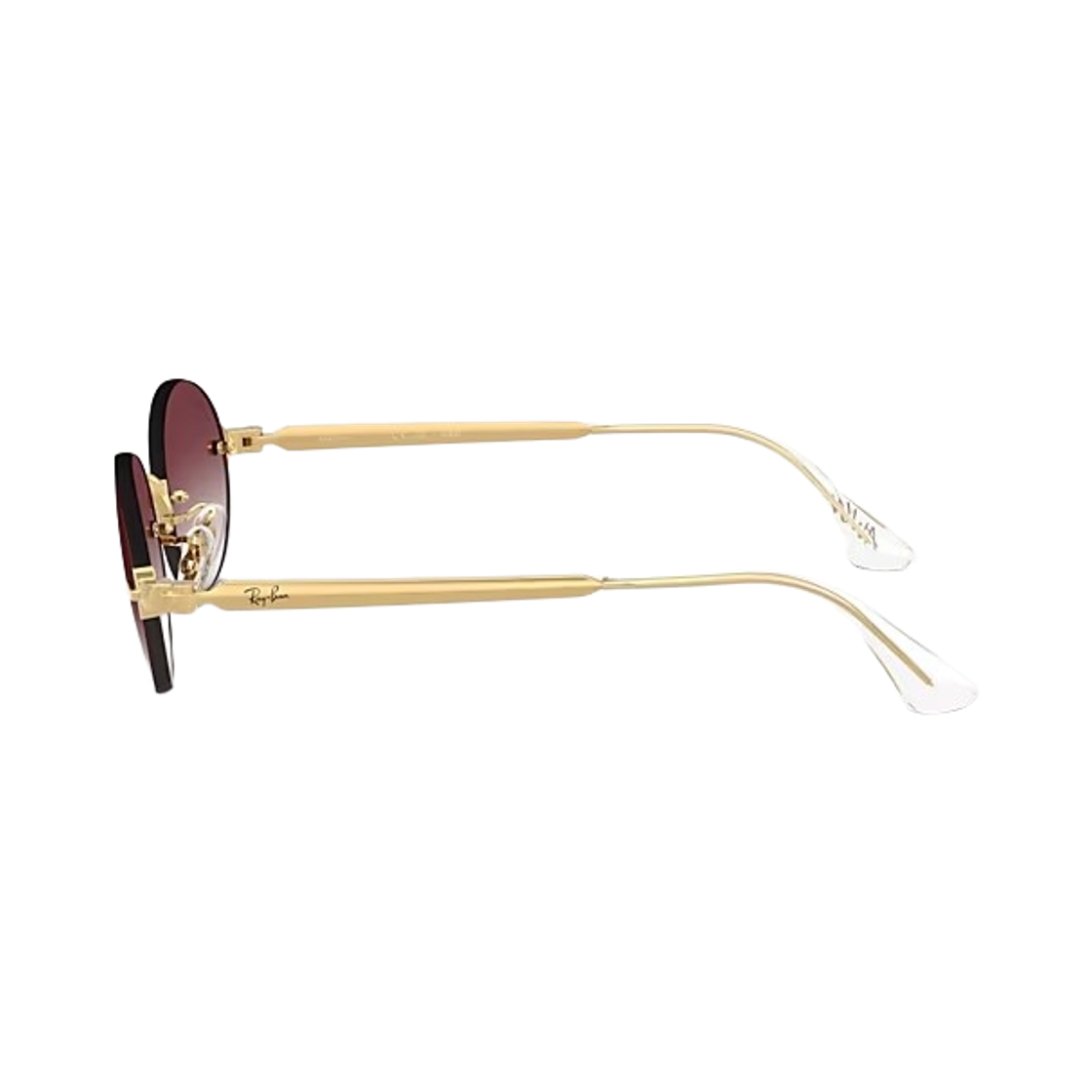 레이밴 x 에이셉 라키 선글라스 폴리쉬드 아리스타 골드 그라디언트 다크 바이올렛 렌즈 어드저스터블 노즈패드(Ray-Ban x A$AP Rocky Sunglasses Polished Arista Gold Clear Gradient Dark Violet Lenses Adjustable Nosepads) - 2