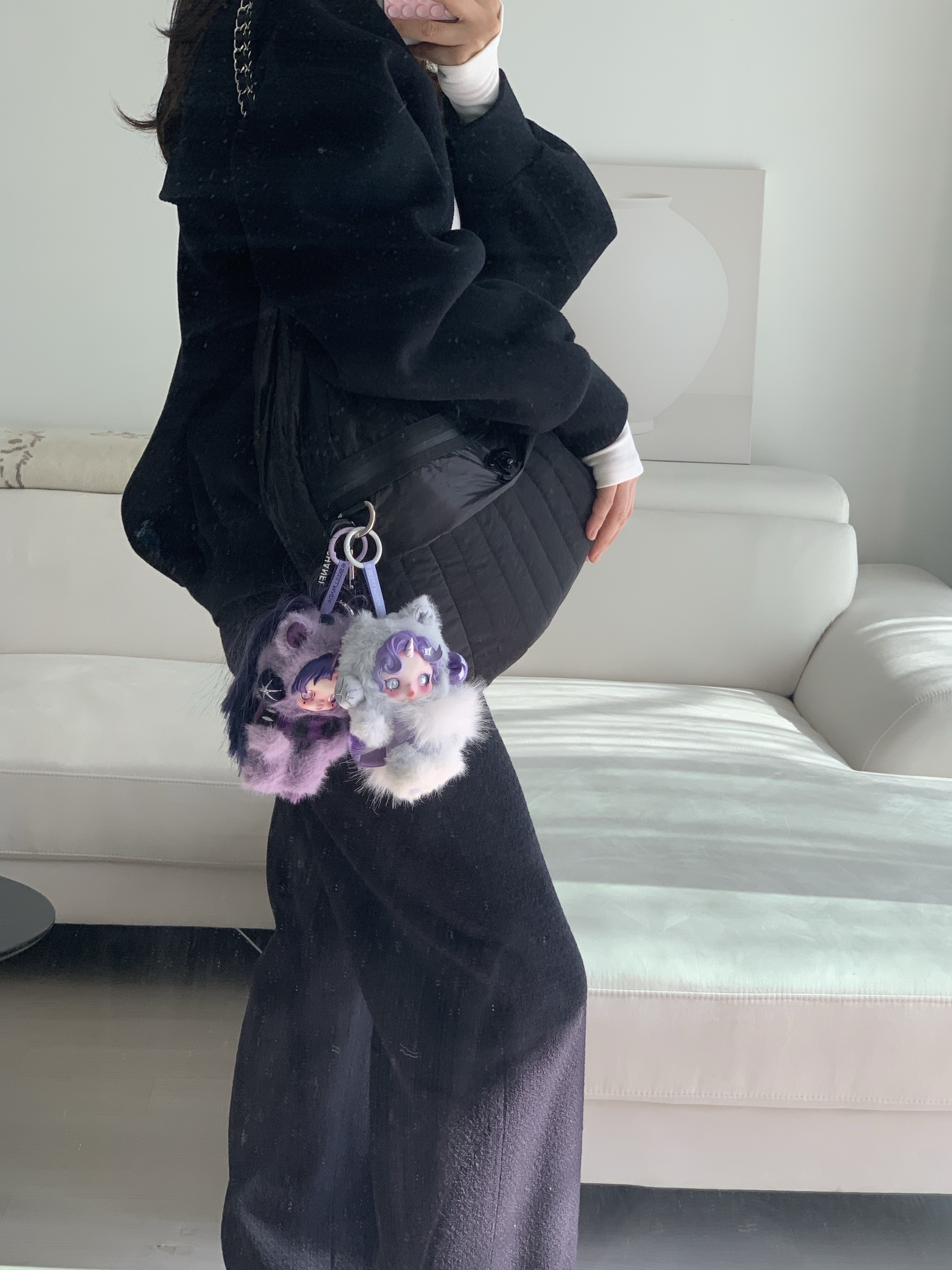 Pop Mart Skullpanda x My Little Pony Series Plush Doll Pendant Rarity (Opened Case), Pop Mart Skullpanda x My Little Pony Series Plush Doll Pendant Twilight Sparkle (Opened Case) 착용 스타일 - 3