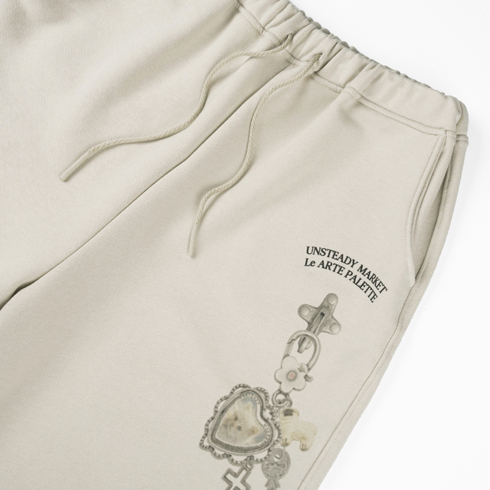 언스테디마켓 수브니어 스웨트팬츠 샌드베이지(Unsteadymarket Souvenir Sweat Pants_Sand Beige) - 3
