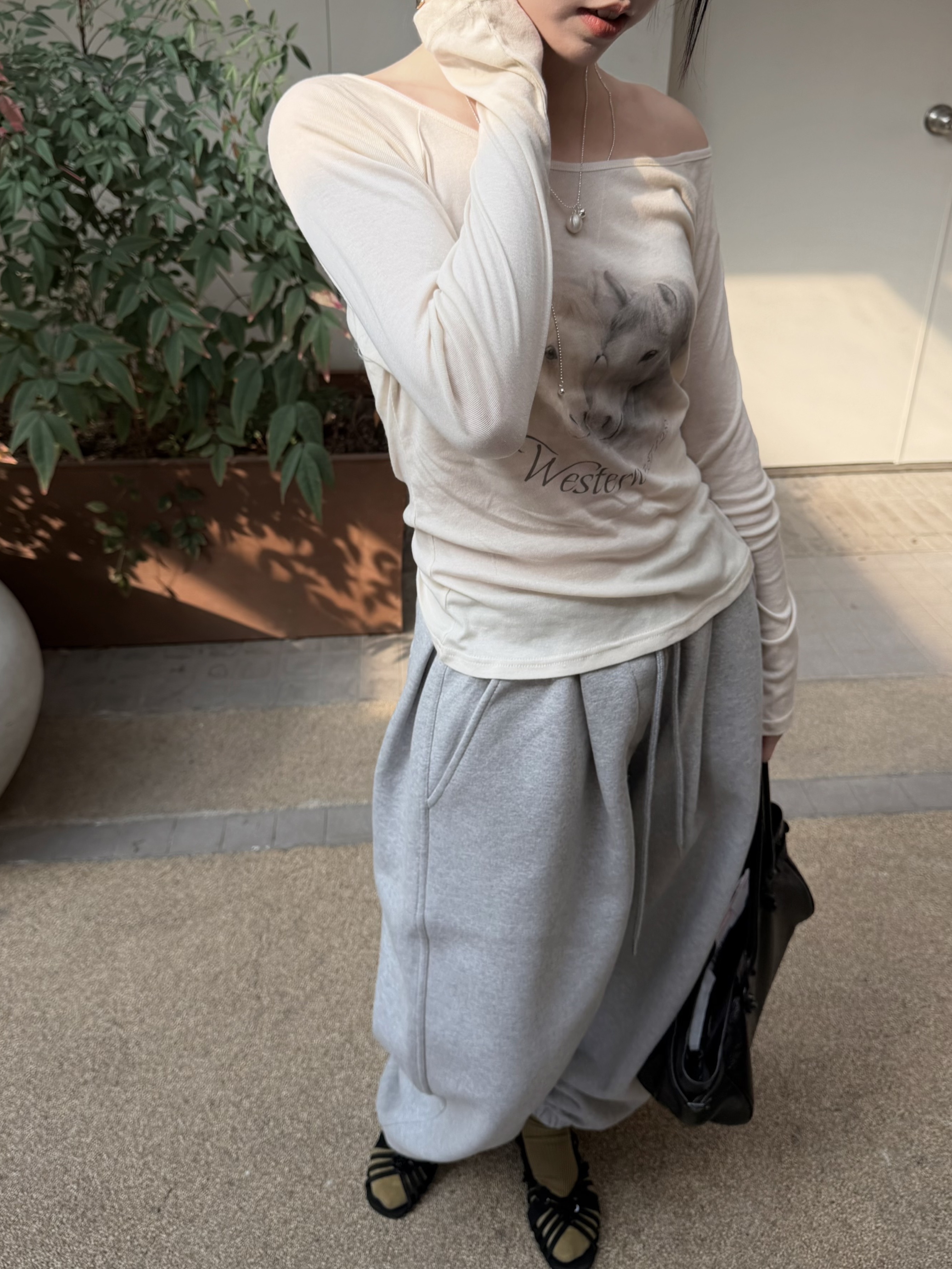 Undermycar Mu.03 Anti Fxxking Logo Play Oversized Sweat Jogger Melange Gray ์ฐฉ์ฉ ์คํ์ผ - 5