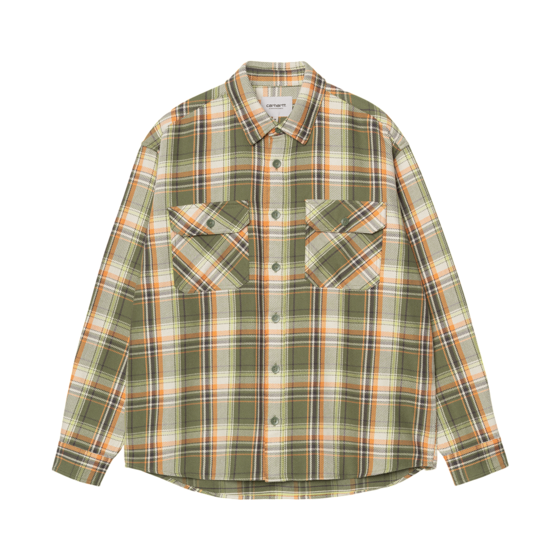 I036192-3PK-XX Carhartt WIP L/S Tunick Shirt Tunick Check Dollar Green
