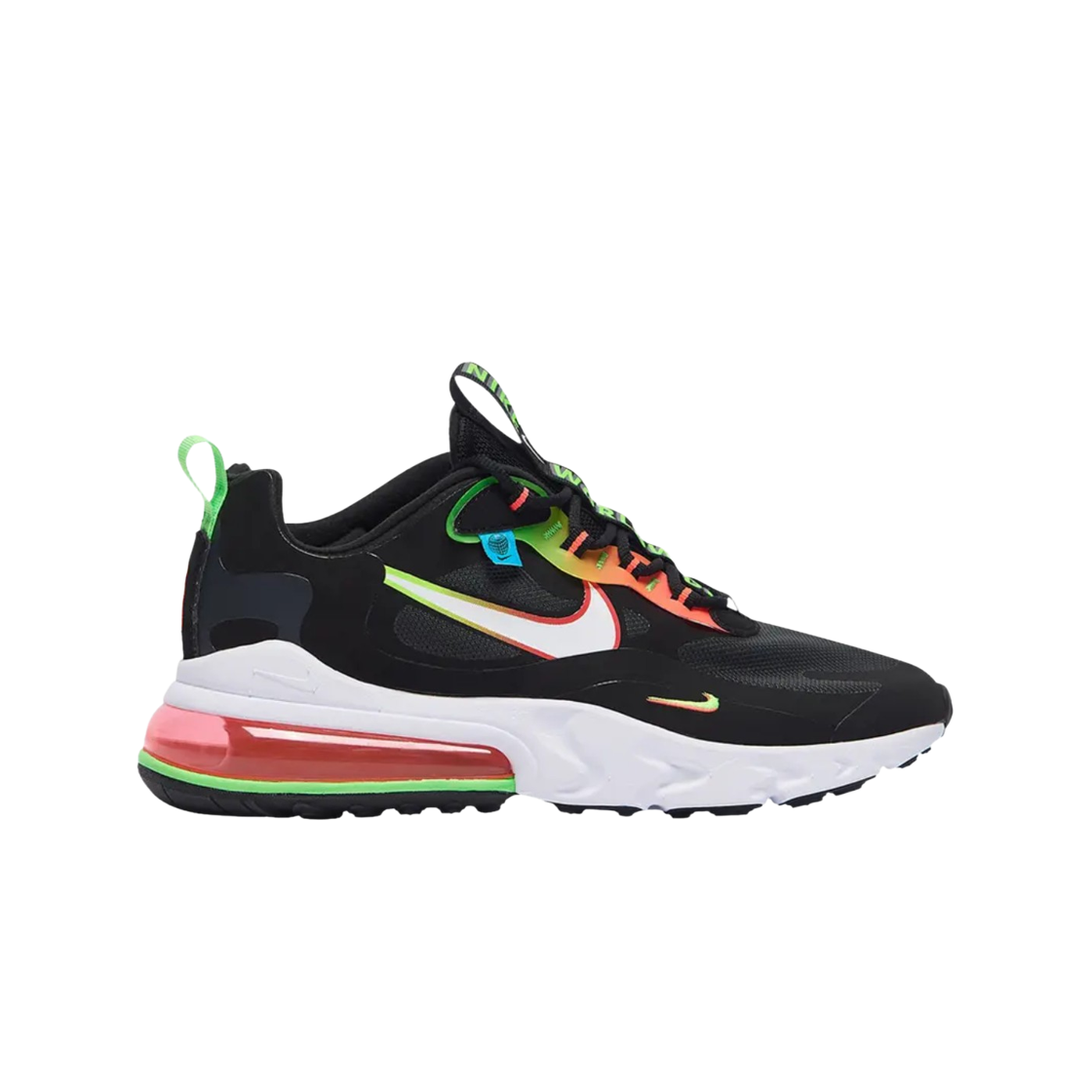 나이키 에어맥스 270 리액트 월드와이드 팩 블랙 그린 스트라이크(Nike Air Max 270 React Worldwide Pack Black Green Strike)