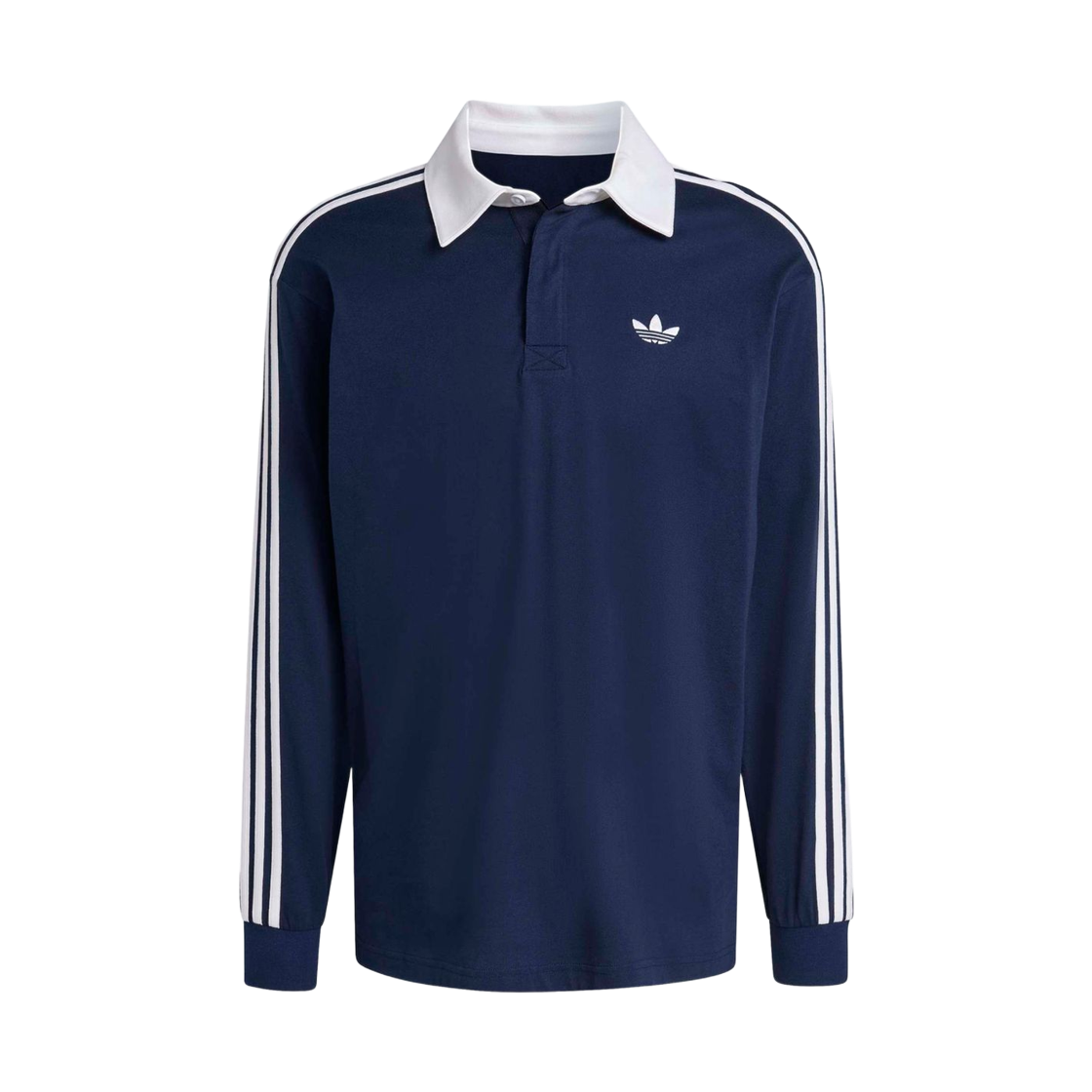 아디다스 삼선 럭비 롱슬리브 폴로 나이트 인디고 - KR 사이즈(Adidas 3-Stripes Rugby Long Sleeve Polo Night Indigo - KR Sizing) - 1