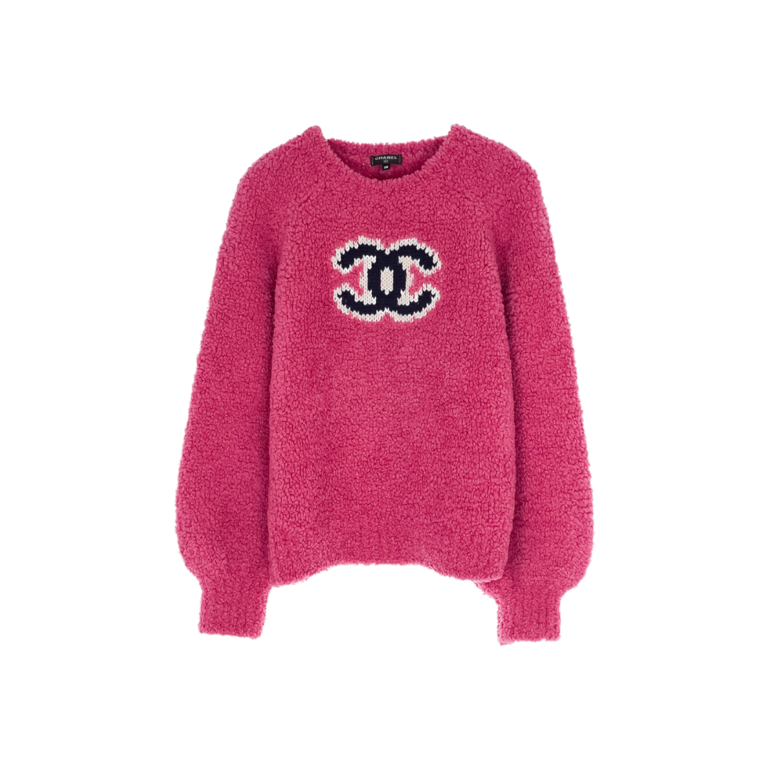샤넬 19K 울 시어링 풀오버 38 핫핑크(6ET0411)(Chanel 19K Wool Shearling Pullover 38 Hot Pink (6ET0411))