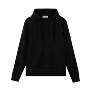 Stone Island 6100062 Organic Cotton Fleece Pouch Pocket Regular Fit Hooded Sweatshirt Black - 26SS