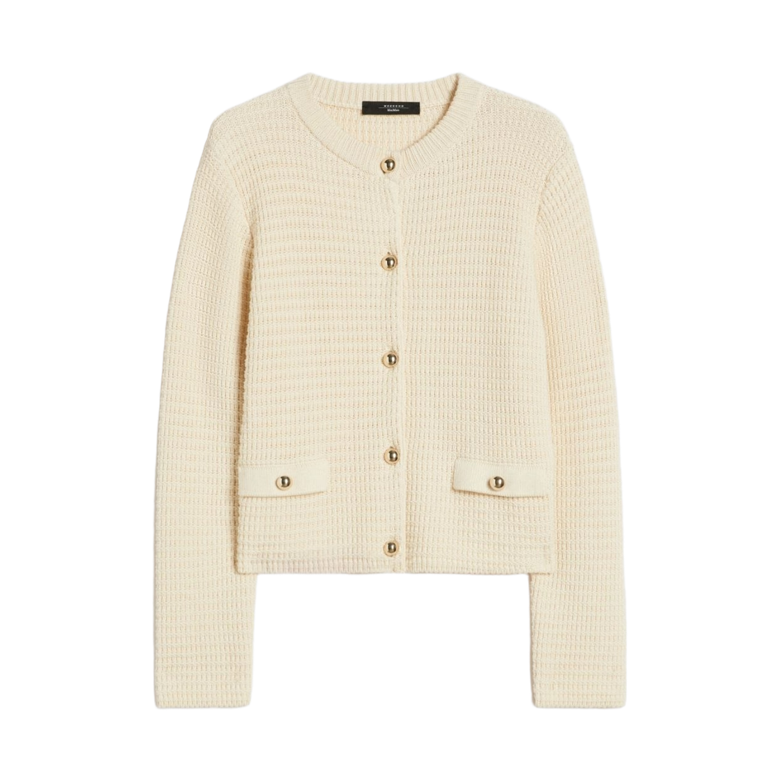 VODKA-001 (W) Weekend Max Mara Vodka Cropped Cardigan in Cotton Ecru