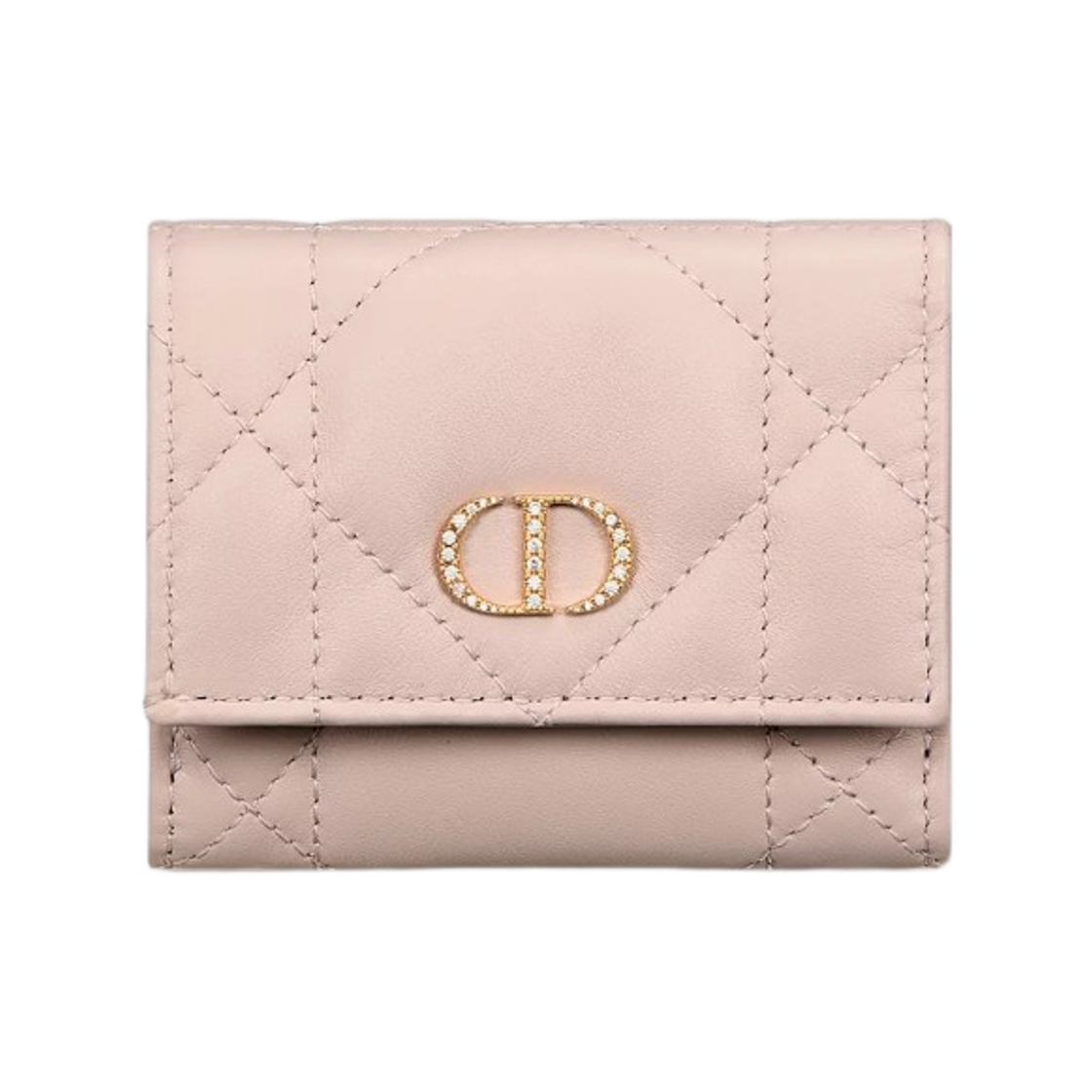 S4207UHNN-M413 Dior Caro Hibiscus L-Zip Wallet Powder Pink
