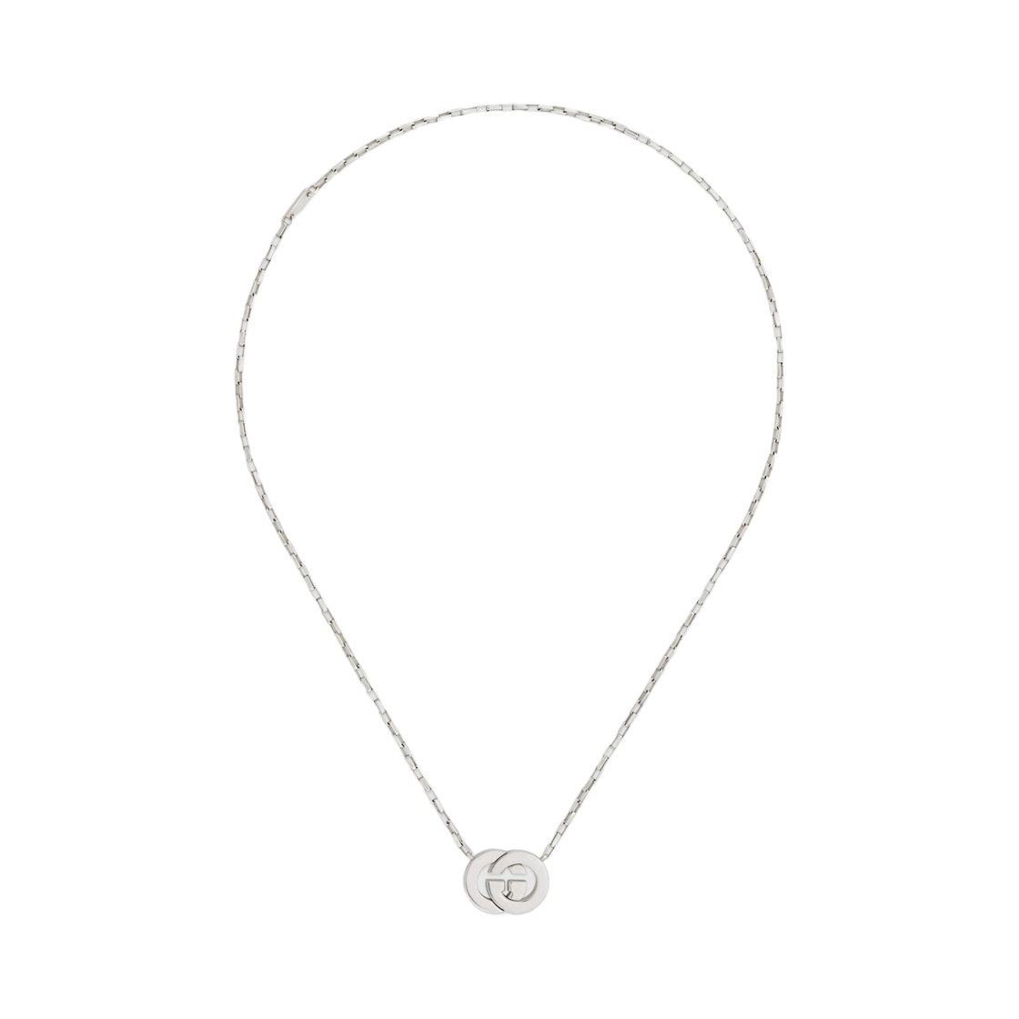 (W) 구찌 인터로킹 펜던트 네클리스 925 스털링 실버((W) Gucci Interlocking Pendant Necklace 925 Sterling Silver) - 1