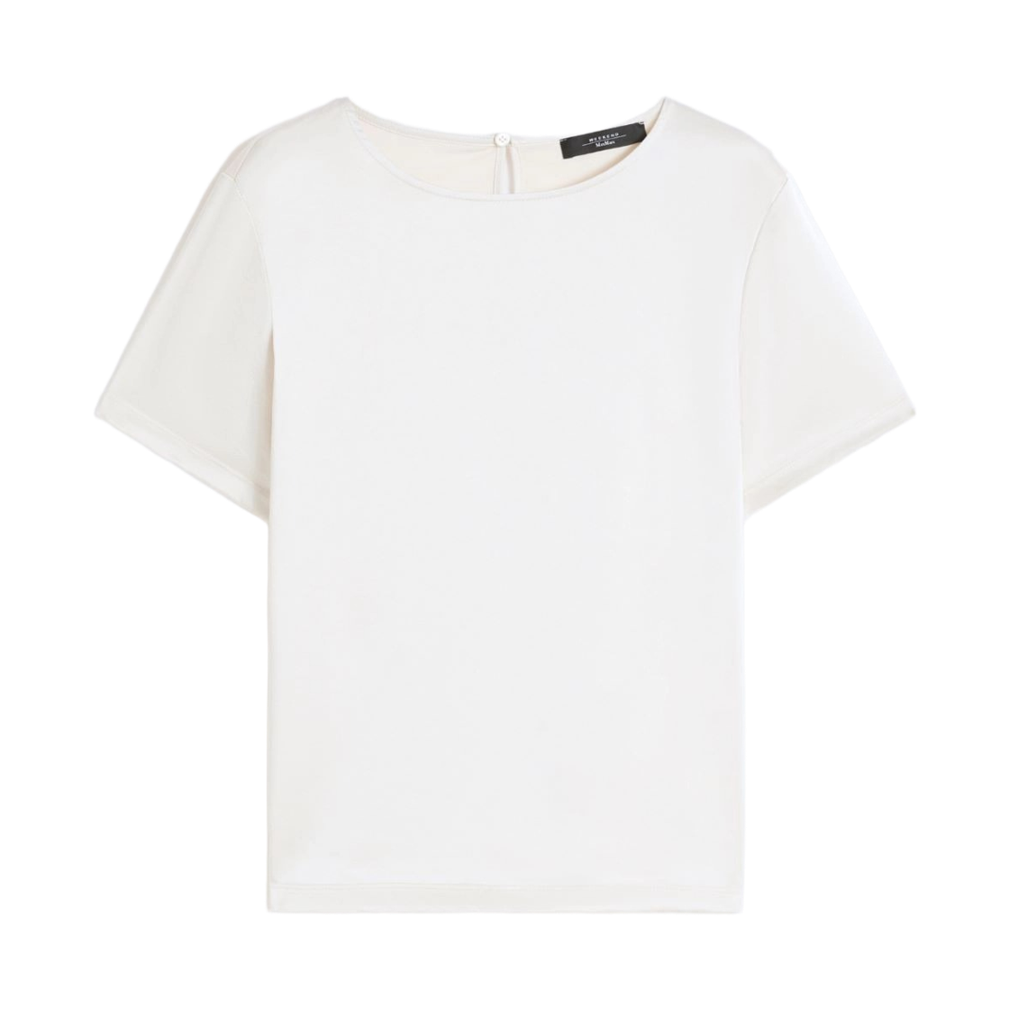 (W) 위켄드 막스마라 조나 사틴 저지 티셔츠 에크루((W) Weekend Max Mara Zona Satin Jersey T-Shirt Ecru)