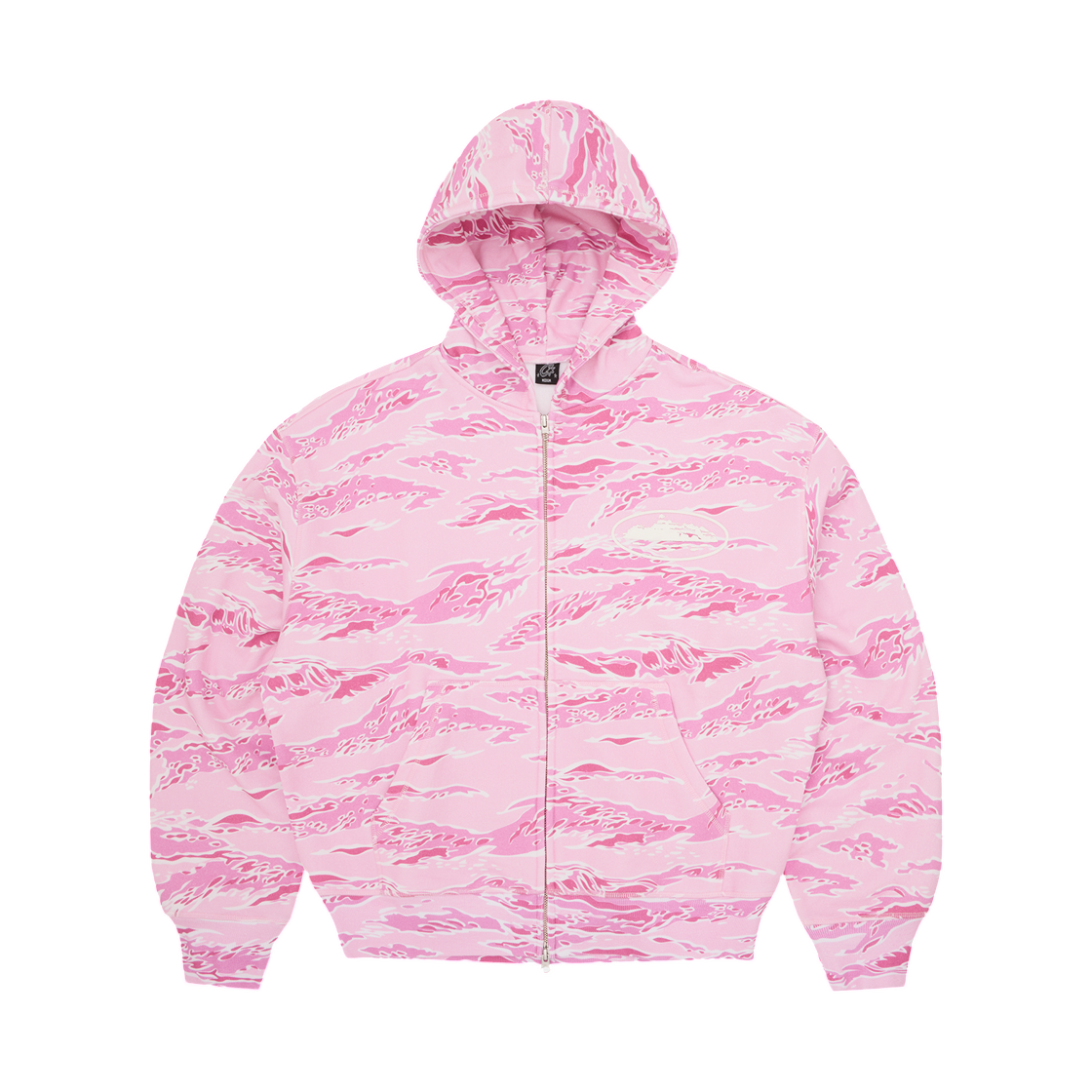 코르테이즈 아일랜드 퍼프 프린트 집 후드 핑크 타이거 카모(Corteiz Island Puff Print Zip Hoodie Pink Tiger Camo) - 1