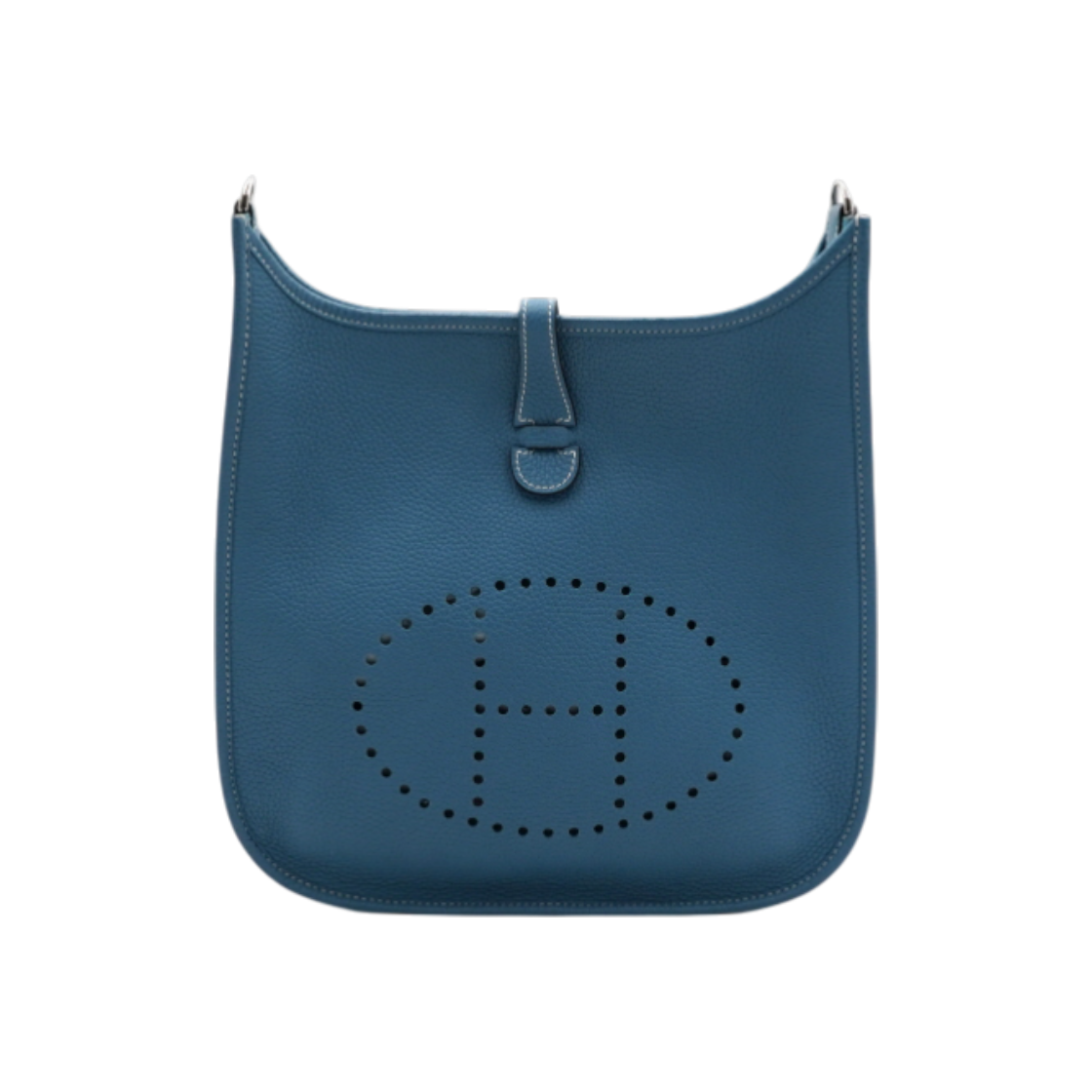 ITWDCIN5GB9A Hermes Evelyne 29 Clemence Shoulder and Crossbody Bag in Blue Jeans