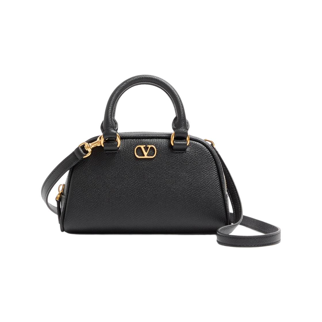 발렌티노 브이로고 시그니쳐 그레이니 카프스킨 미니 볼링 백 블랙(Valentino Vlogo Signature Mini Bowling Bag in Grainy Calfskin Black)
