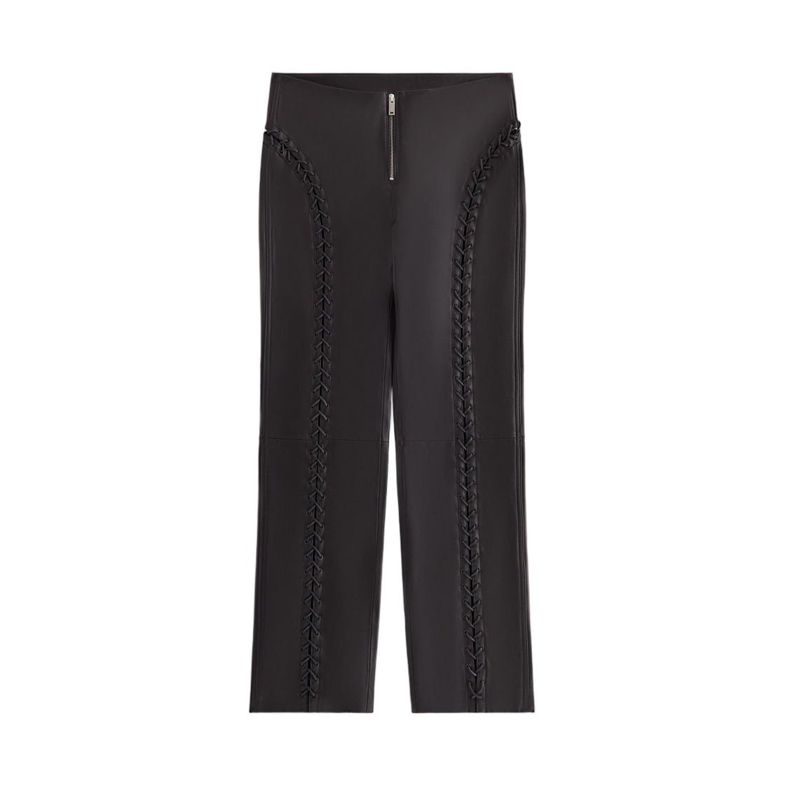 (W) 키스 포 리사 세리즈 레더 레이스 업 팬츠 블랙((W) Kith for Lisa Cerise Leather Lace Up Pant Black)