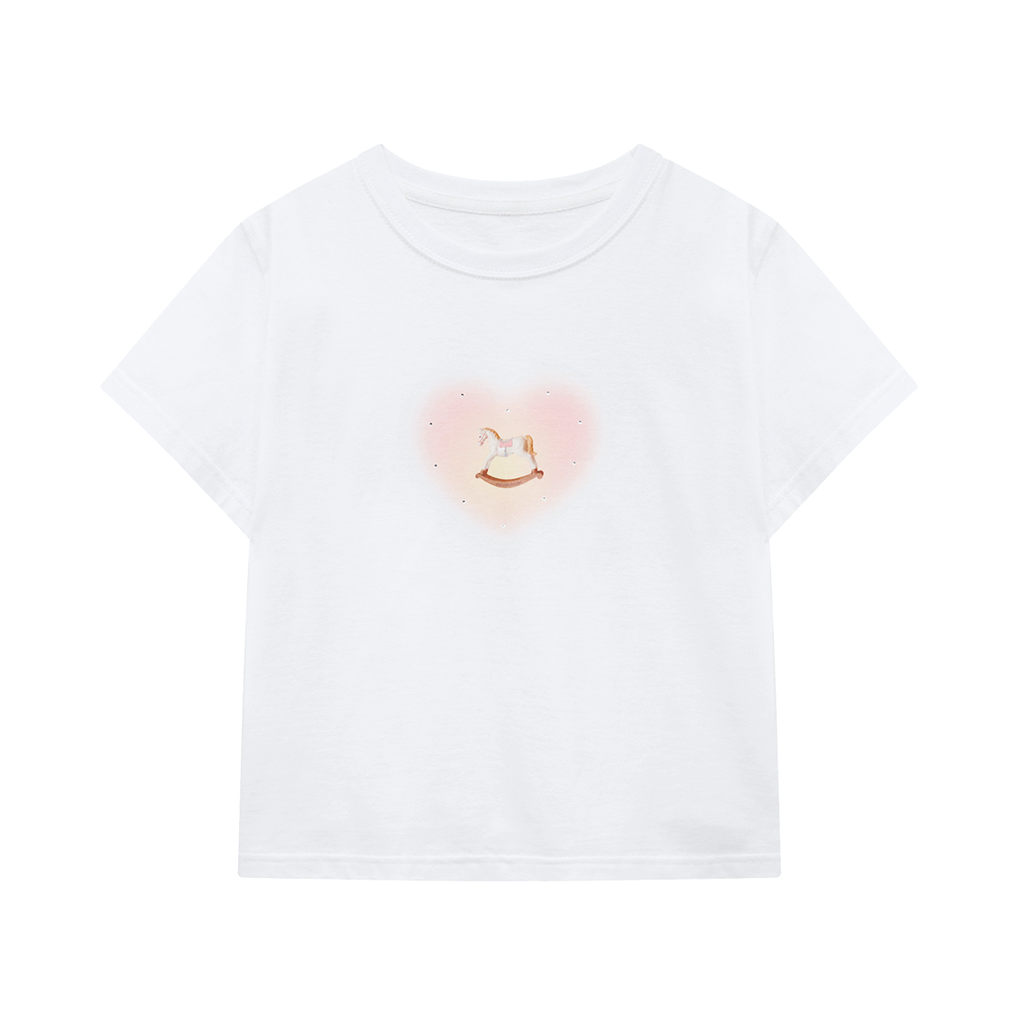 마가린핑거스 포니 핫픽스 티셔츠 화이트(Margarin Fingers Pony Hotfix T-Shirt White)