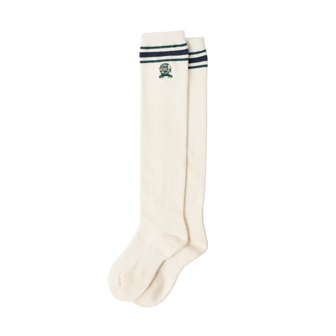 SA261WAO01CRM0 SATUR W Crest Logo Knee Socks Cream